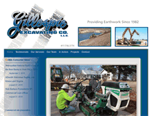 Tablet Screenshot of gillespieexcavating.com